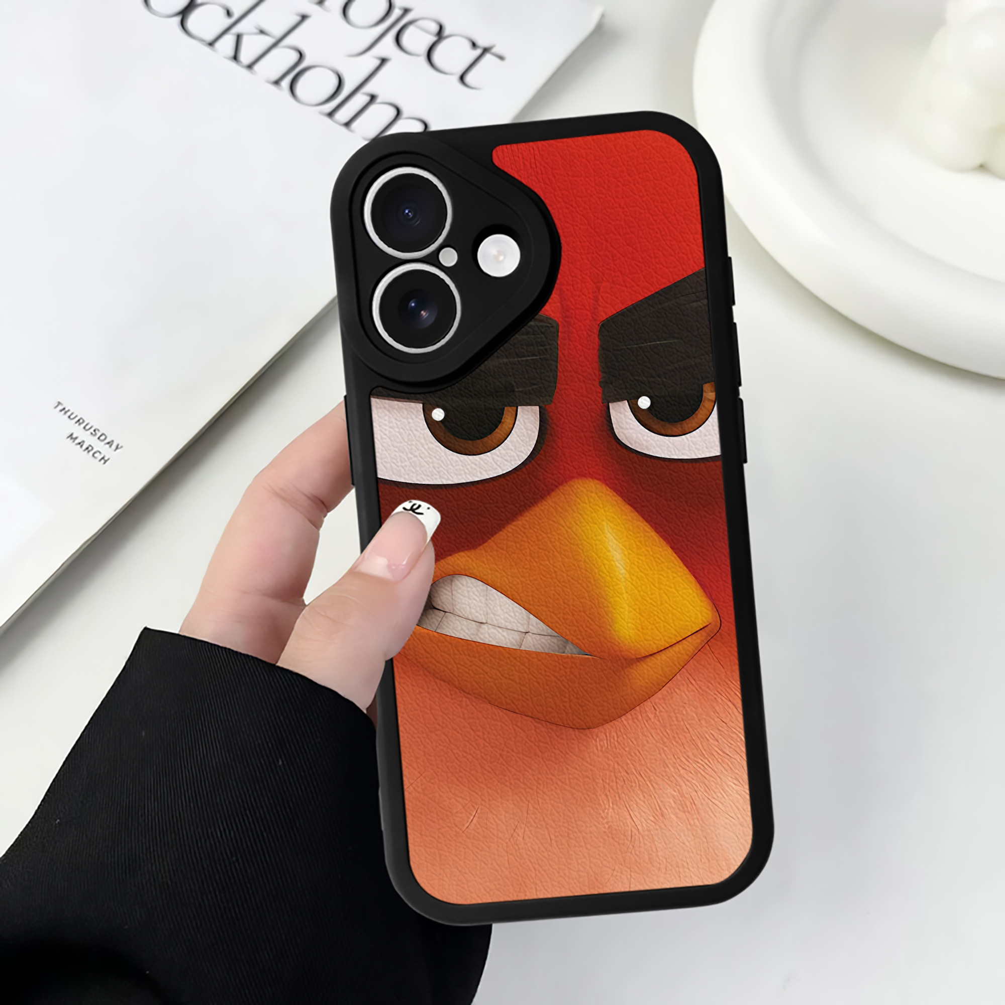 （画像用） Angry Birds アングリーバード 【iPhone 16シリーズ対応】シリコンスマホケース（レザー調） 材質：シリコン